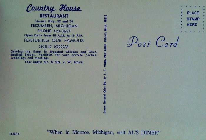 Danleys Country House - Vintage Postcard